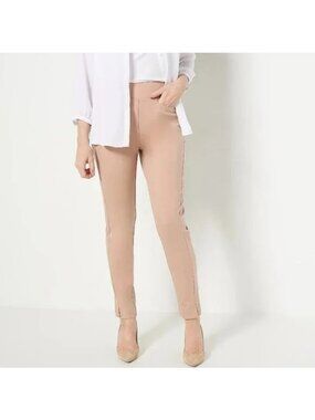 Isaac Mizrahi Live Elements Petite 24/7 Knit Slim Leg Pant 2X Cappuccino NEW